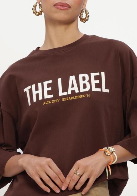 Braune ALIX THE LABEL Tops & T-shirts LADIES KNITTED THE LABEL OVERSIZED T-SHIRT - large