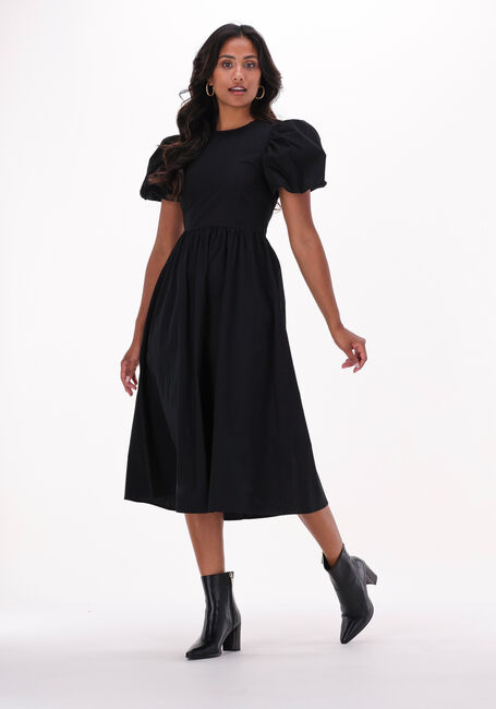 Schwarze NA-KD Midikleid PUFF SLEEVE MIDI DRESS - large