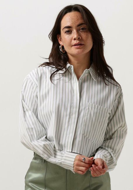 Weiße COLOURFUL REBEL Blusen ALIYA STRIPED CROPPED  BLOUSE - large