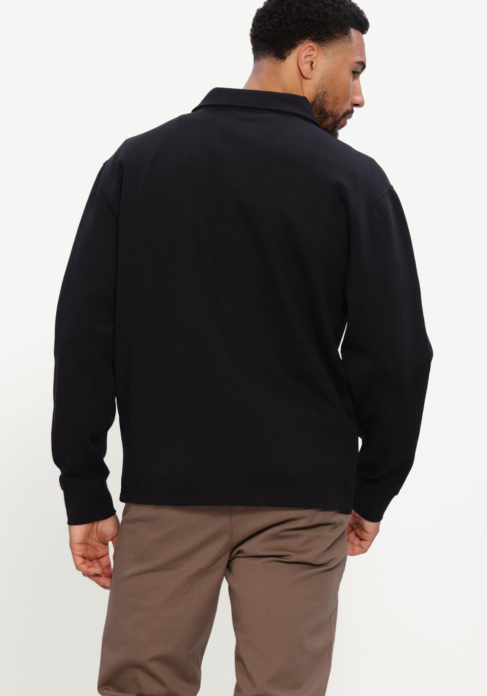 Schwarze SELECTED MEN Pullover SLHTOM SOFT FULL ZIP SWEAT NOOS - large