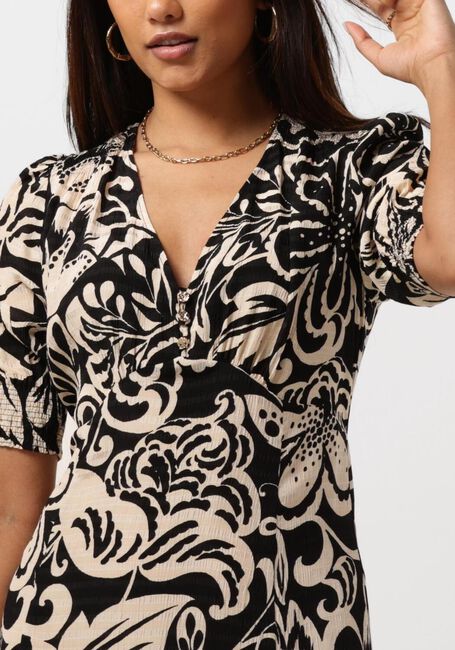 Schwarze VANILIA Midikleid FLORAL HAPPY LONG - large