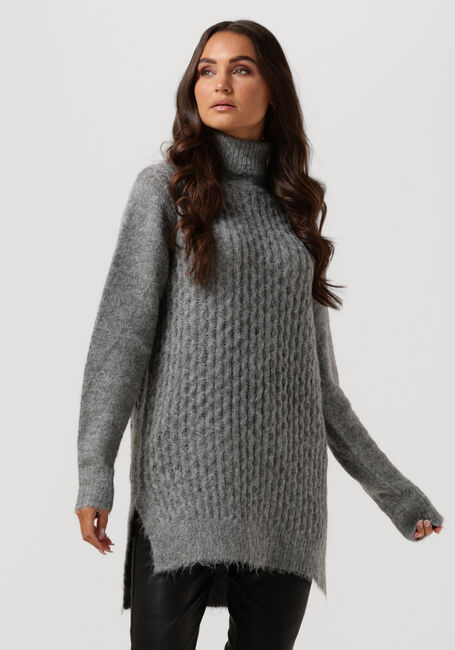 Graue SIMPLE Rollkragenpullover GIO KNIT-REC-PES-MER-22-3 - large