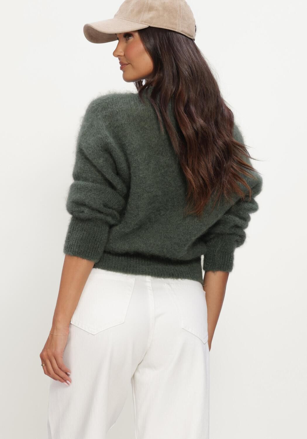 Dunkelgr&uuml;n TWNS Pullover SOLID LONG-SLEEVE ROUND NECK SWEATER - large