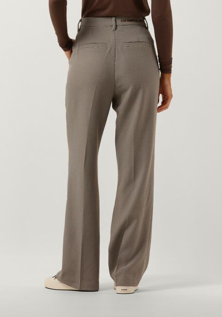 Braune COLOURFUL REBEL Hose RUS CHECK PINTUCK HIGH WAIST PANTS - large