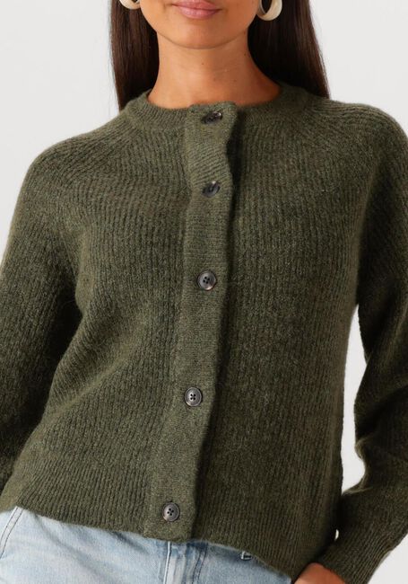 Olive SELECTED FEMME Strickjacke SLFLULU LS KNIT SHORT CARDIGAN - large