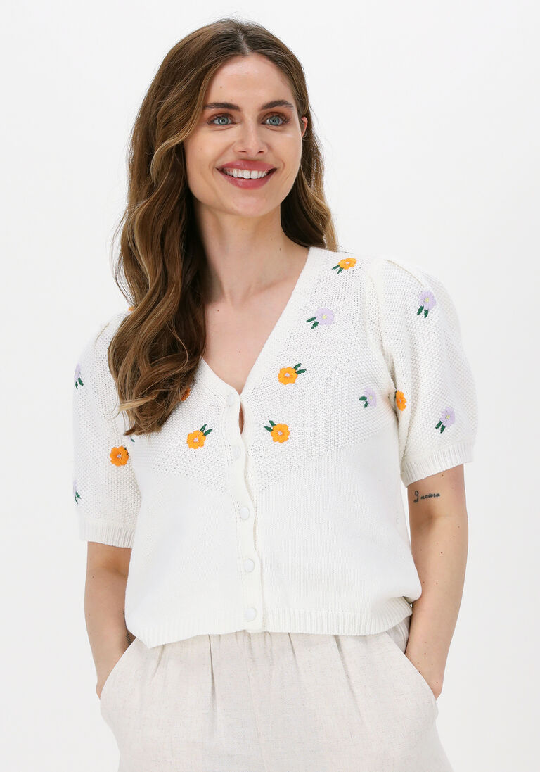weiße y.a.s. strickjacke yaslemo ss knit cardigan s.