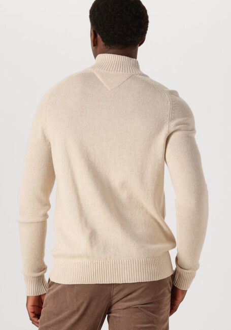 Ecru TOMMY HILFIGER Pullover LAMBSWOOL ZIP MOCK - large