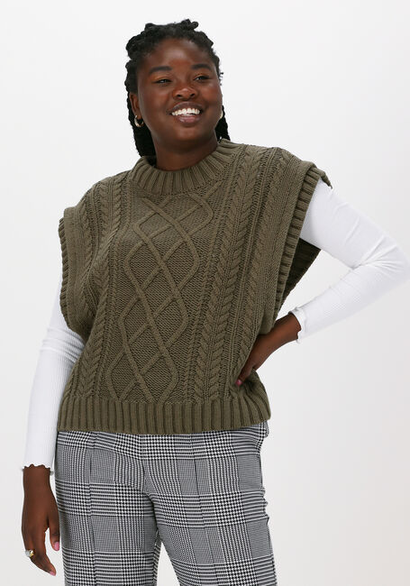 Grüne SELECTED FEMME Spencer SLFPIPER KNIT VEST M - large