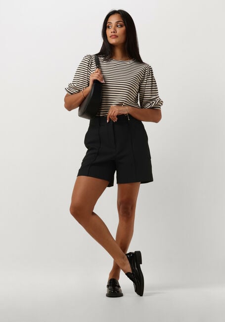 Schwarze JANSEN AMSTERDAM Hosen WQ441 WOVEN HIGH WAISTED SHORT - large