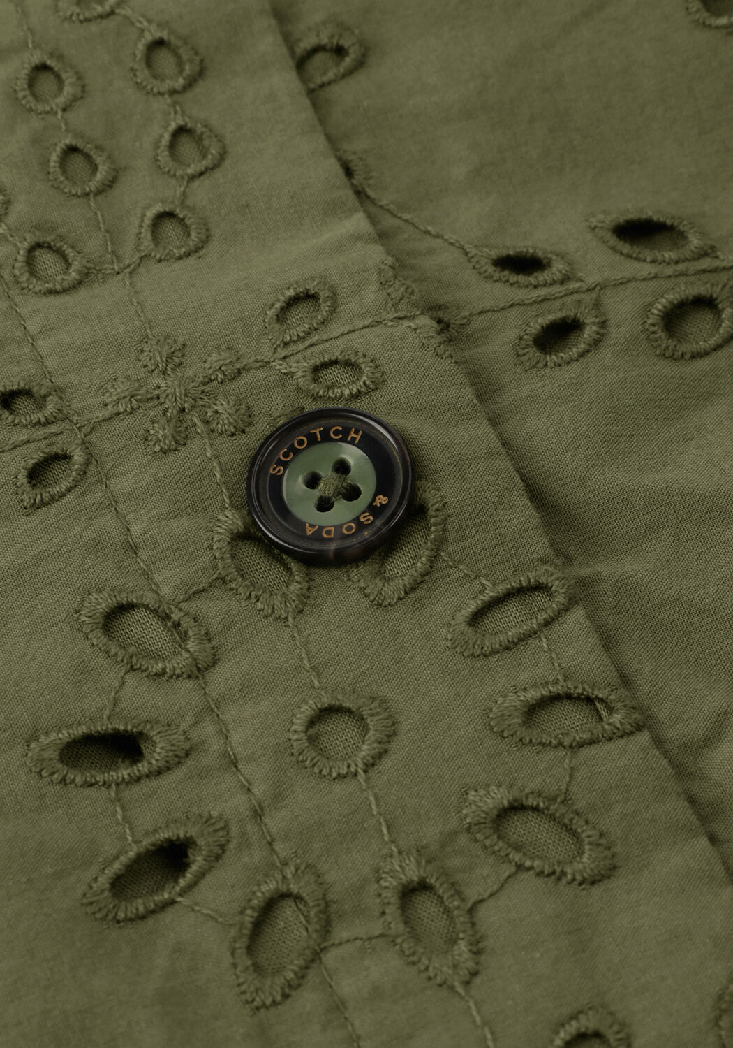 Olive SCOTCH & SODA Minikleid PUFF SLEEVE COTTON MIDI DRESS - large