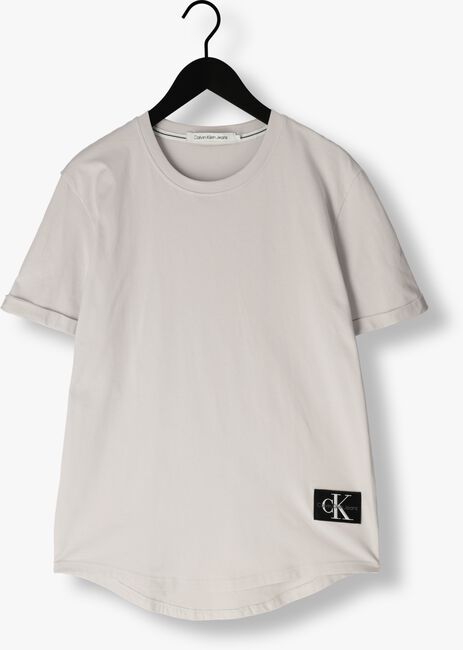 Graue CALVIN KLEIN T-shirt BADGE TURN UP SLEEVE - large
