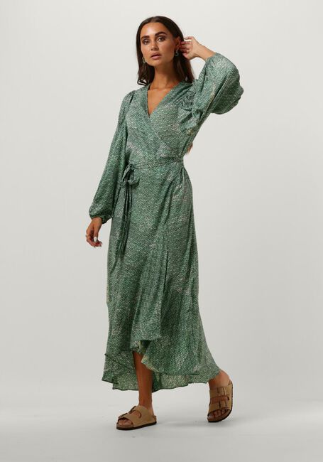 Grüne SISSEL EDELBO Maxikleid ZELDA WRAP DRESS - large