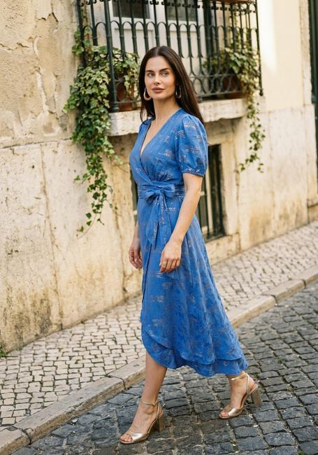Blaue FREEBIRD Midikleid F-WV-JAC-FLOW-LUREX-26-1 - large