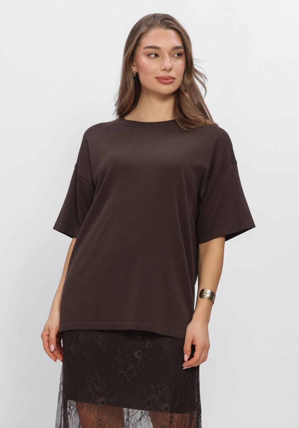 Hellgrau MSCH COPENHAGEN T-shirt MSCHTERINE TEE - large