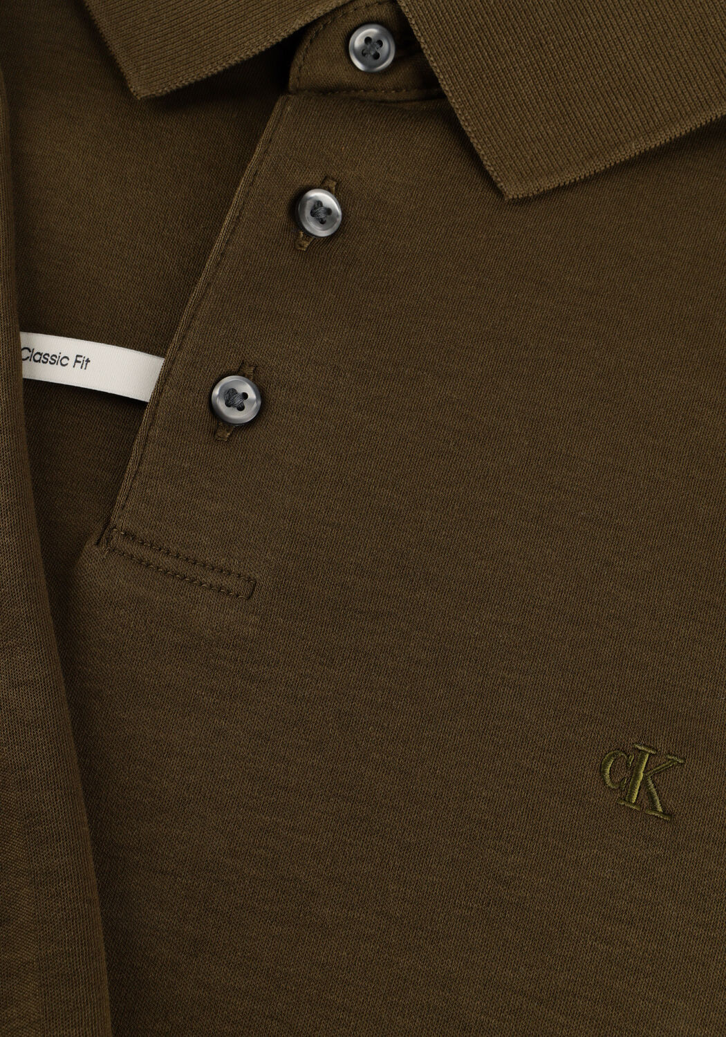 Olive CALVIN KLEIN Polo-Shirt SS SUPIMA CHEST EMB POLO - large