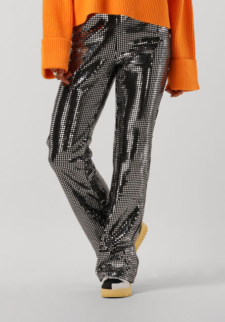 Silberne CO'COUTURE Schlaghose MIRROR FLARE PANT - large