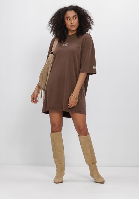 Braune ALIX THE LABEL Kleider LADIES KNITTED ALIX T-SHIRT DRESS - large