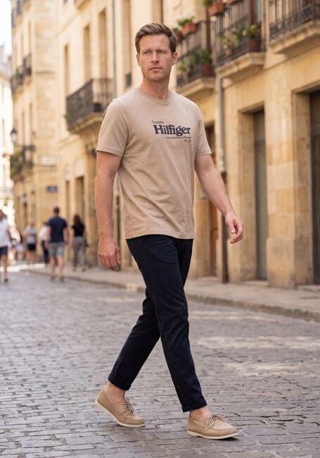 Beige TOMMY HILFIGER T-shirt NAUTICAL CHEST GRAPHIC REG TEE - large
