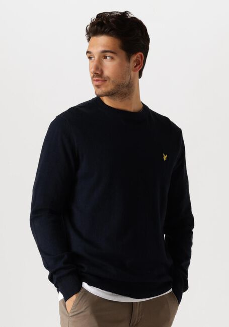 Dunkelblau LYLE & SCOTT Pullover COTTON MERINO CREW NECK JUMPER - large