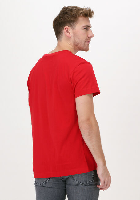 Rote CALVIN KLEIN T-shirt ARCHIVAL MONOGRAM FLOCK TEE - large