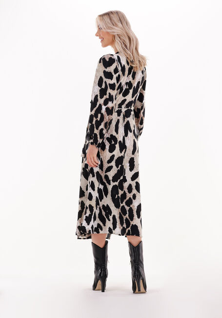 Braune OBJECT Midikleid LEONORA L/S WRAP MIDI DRESS - large