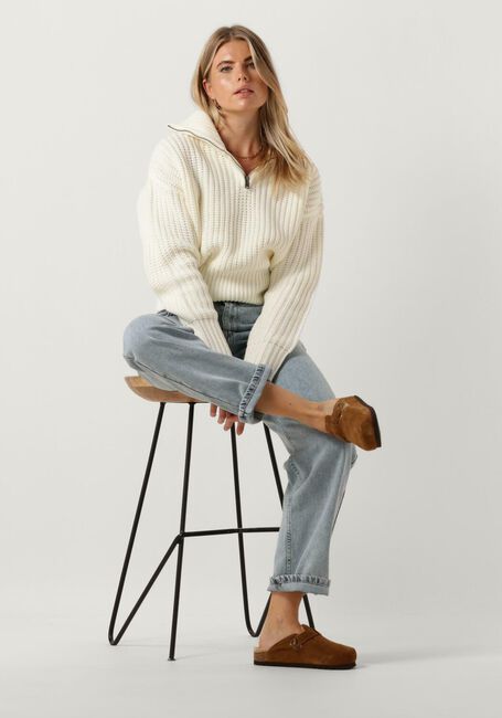 Weiße COLOURFUL REBEL Pullover YFKE KNITWEAR ZIP PULLOVER - large