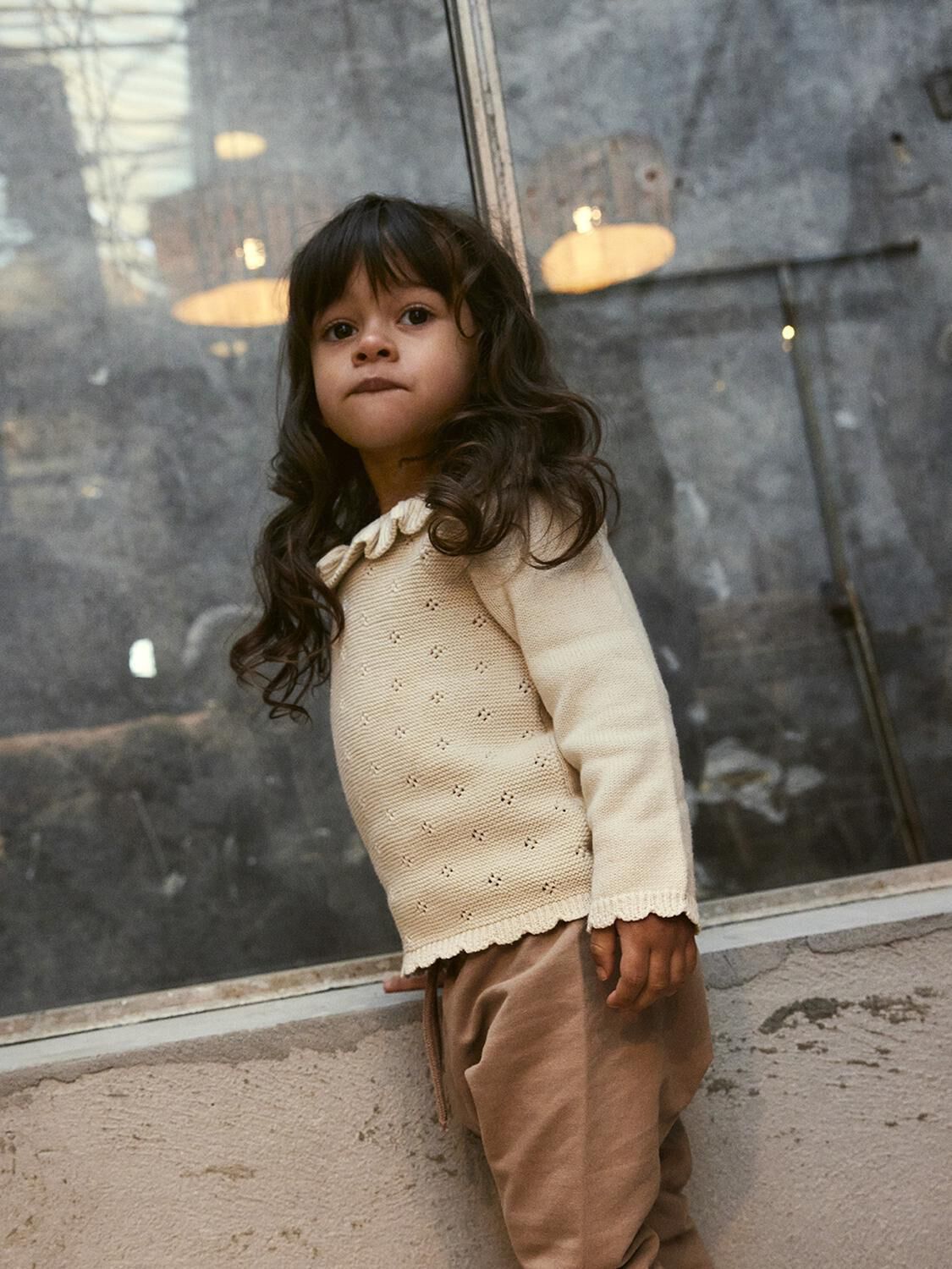 Ecru LIL' ATELIER Pullover NMFLAGUNA LS KNIT LIL NOOS - large