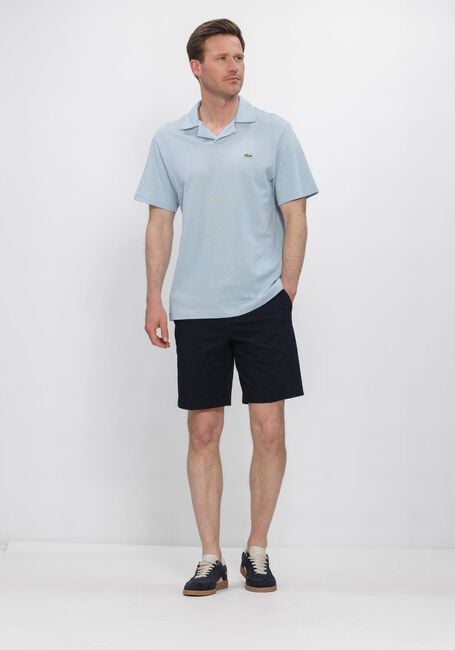 Hellblau LACOSTE Polo-Shirt CLASSIC FIT OPEN NECK COTTON LINEN BLEND POLO - large