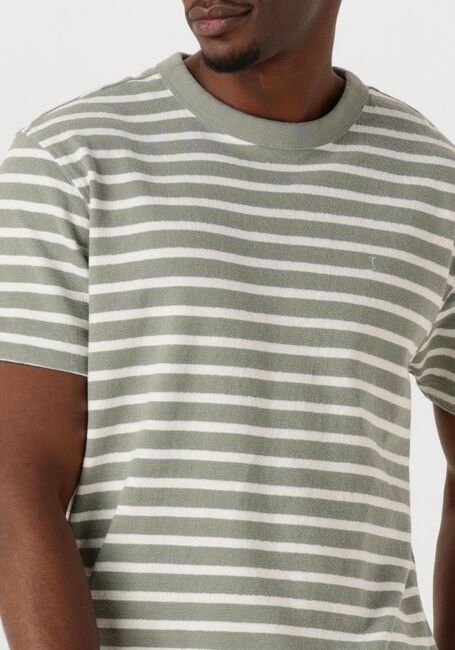 Grüne BUTCHER OF BLUE T-shirt GASPARD LOOSE STRIPE TEE - large