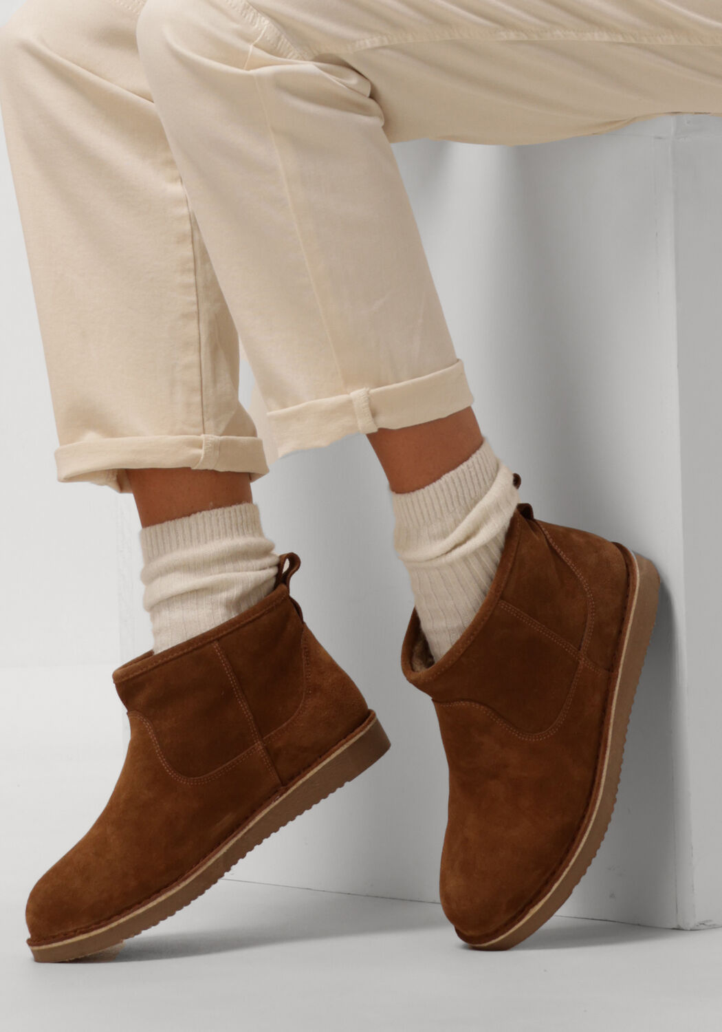 Cognacfarbene NOTRE-V Stiefeletten 2204-03 - large