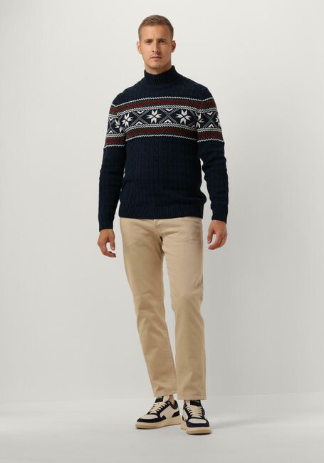 Dunkelblau SELECTED MEN Rollkragenpullover SLHFLAKE LS KNIT CABLE HIGH NE - large