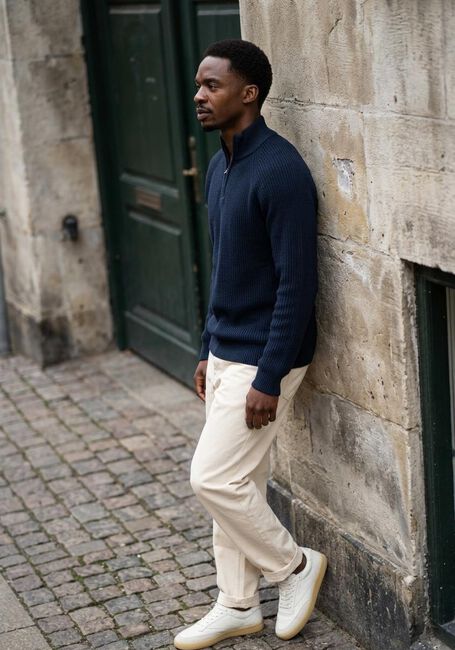 Dunkelblau ANERKJENDT Pullover AKSUNE PATENT HALF ZIP KNIT - large