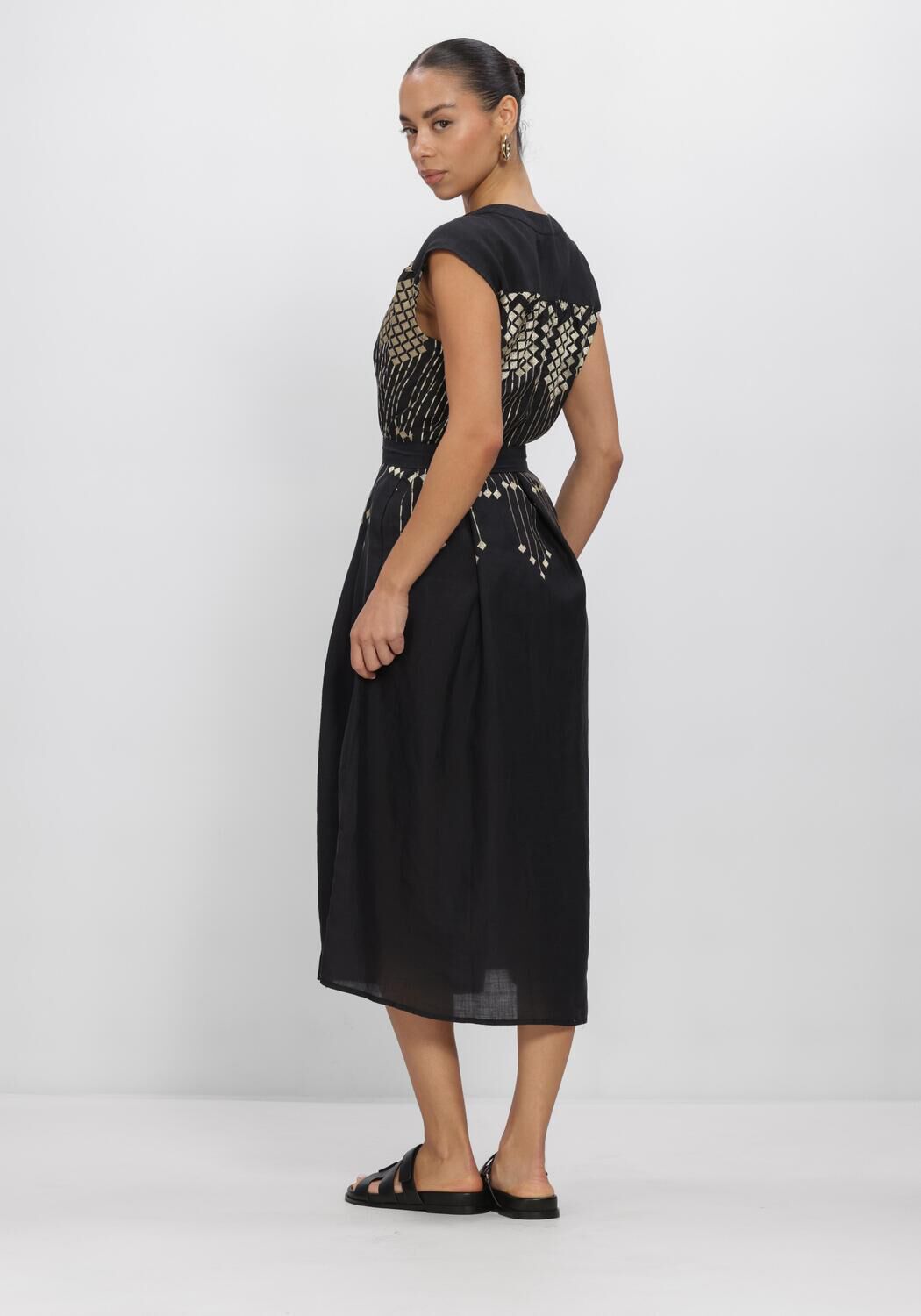 Schwarze GREEK ARCHAIC KORI Midikleid S26K-4083196 - large