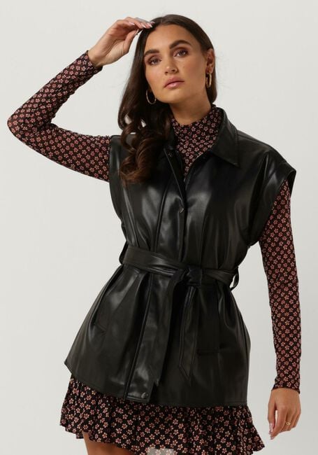 Schwarze NA-KD Gilet BELTED PU VEST - large