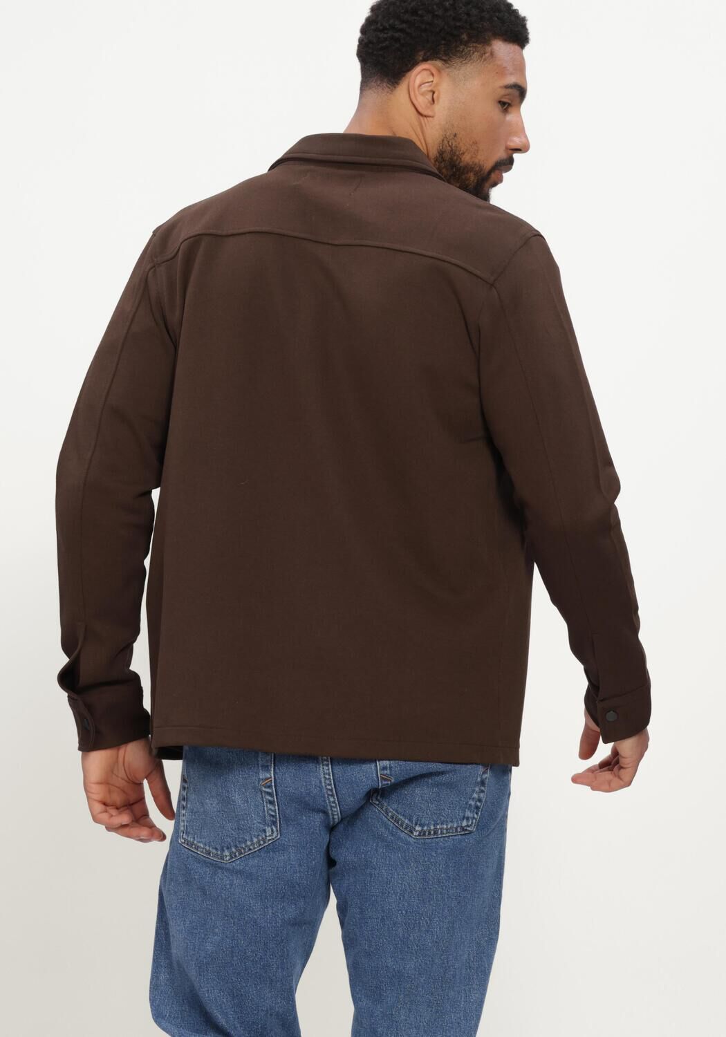 Braune SELECTED MEN Overshirt SLHJACKIE SWEAT JACKET NOOS - large