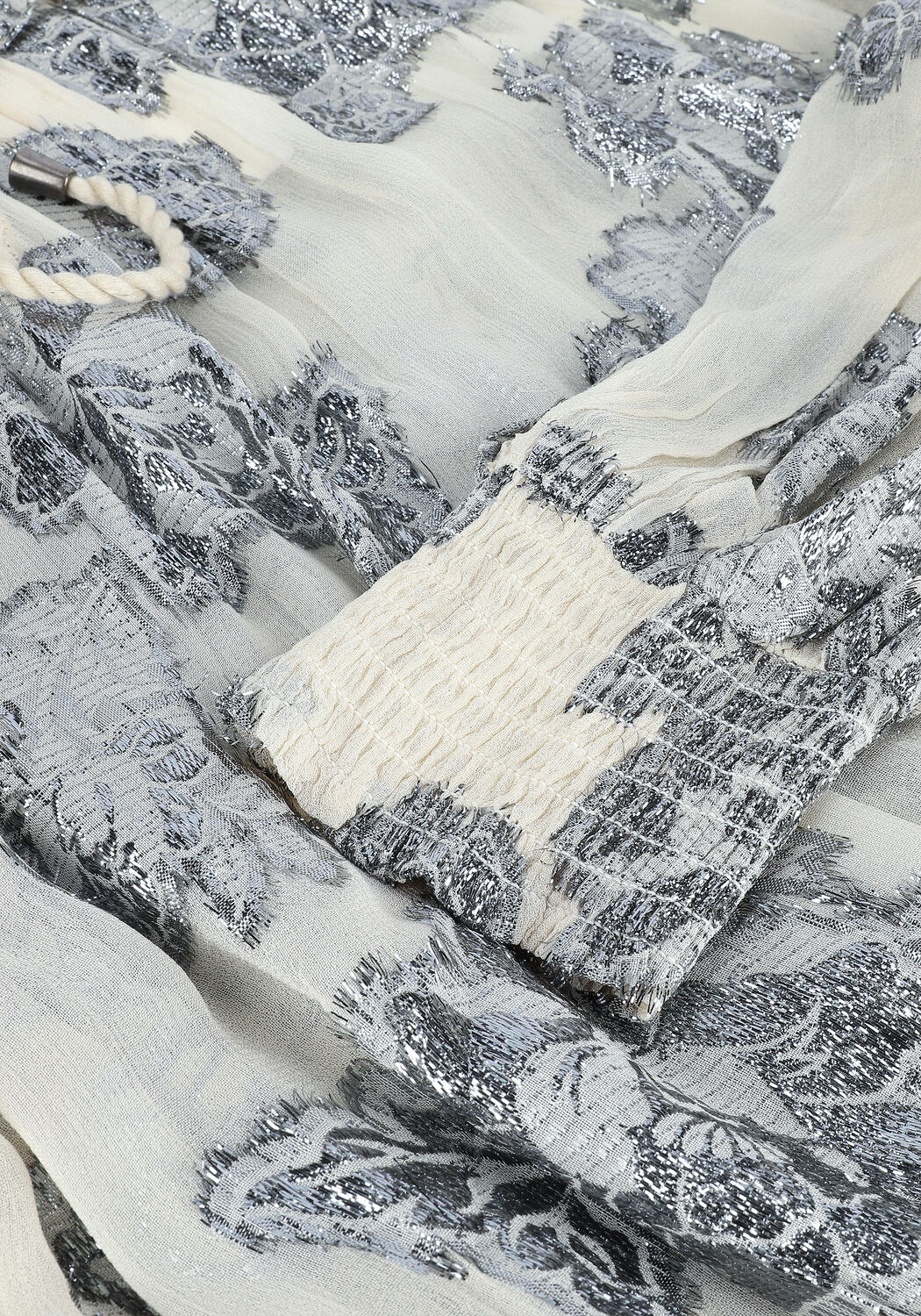 Nicht-gerade weiss SUMMUM Blusen TOP LUREX FLOWER - large