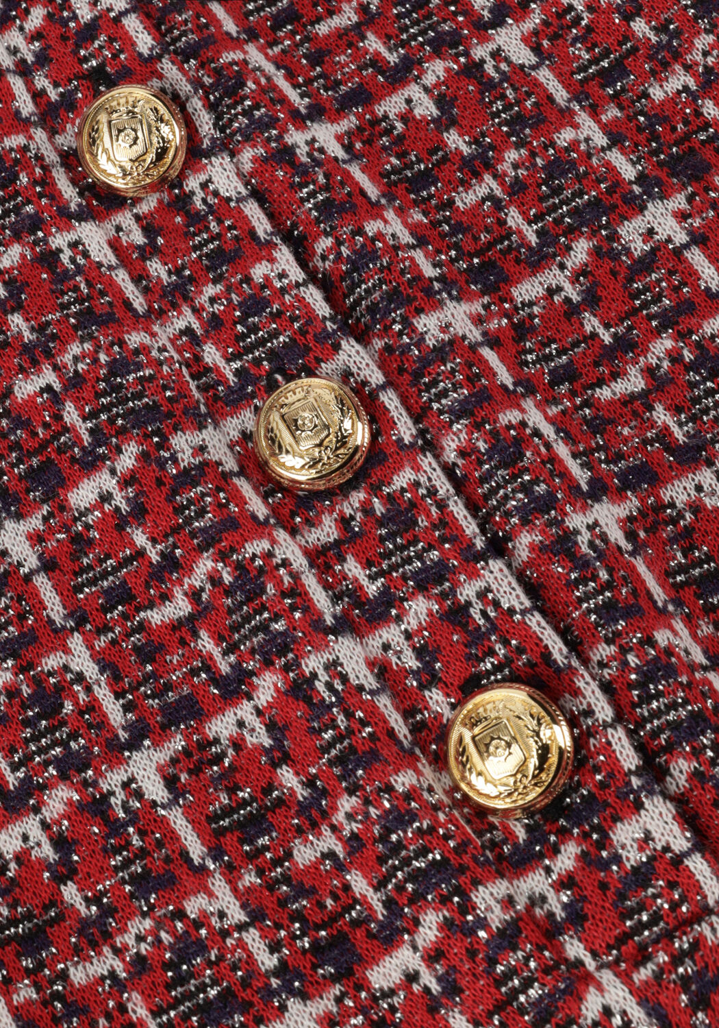 Rote VANILIA Tops & T-shirts TARTAN TWEED LONGSLEEVE - large