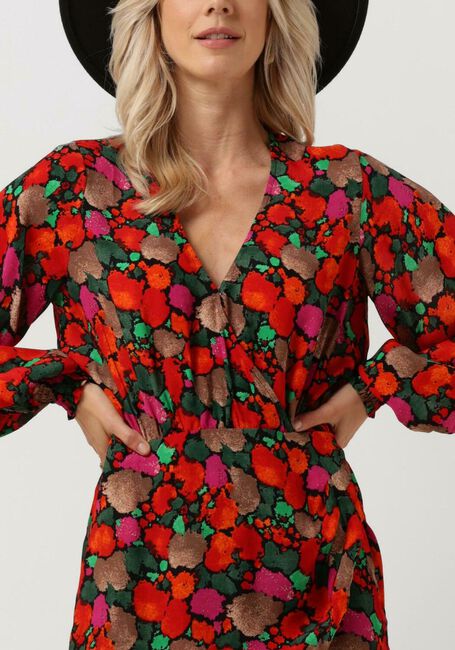 Mehrfarbige/Bunte ALIX THE LABEL Minikleid FAKE WRAP FLOWER DRESS - large