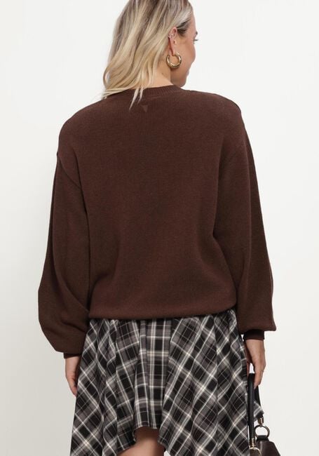 Braune ALIX THE LABEL Pullover & Cardigans LADIES KNITTED SHOULDER PADS PULLOVER - large