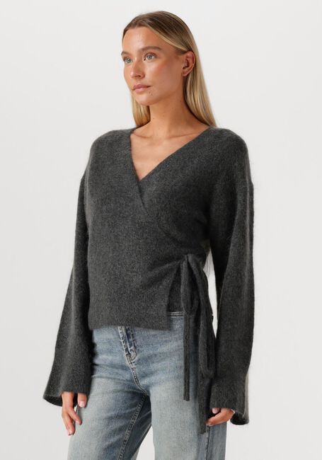 Graue SECOND FEMALE Strickjacke BROOK KNIT WRAP CARDIGAN - large