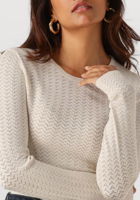 Creme SELECTED WOMEN Pullover SLFNAJA TIGHT LS KNIT O-NECK - large
