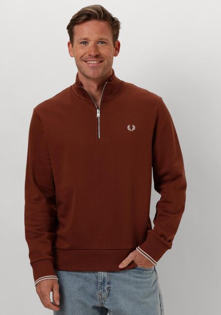 Braune FRED PERRY Sweatshirt HALF ZIP SWEATSHIRT - large