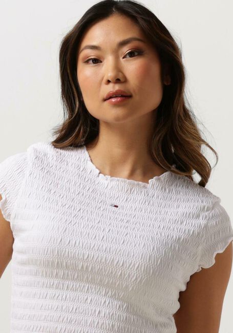 Weiße TOMMY JEANS Top TJW SLIM SMOCK TEE - large