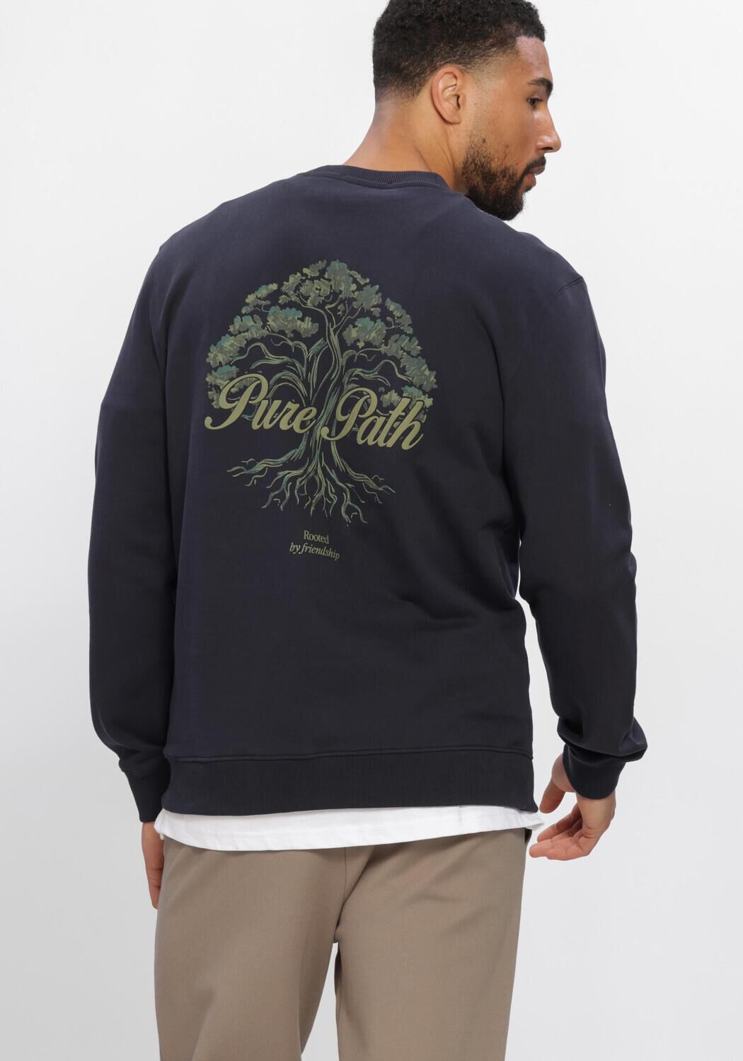 Dunkelblau PURE PATH Sweatshirt ROOTED TREE - large