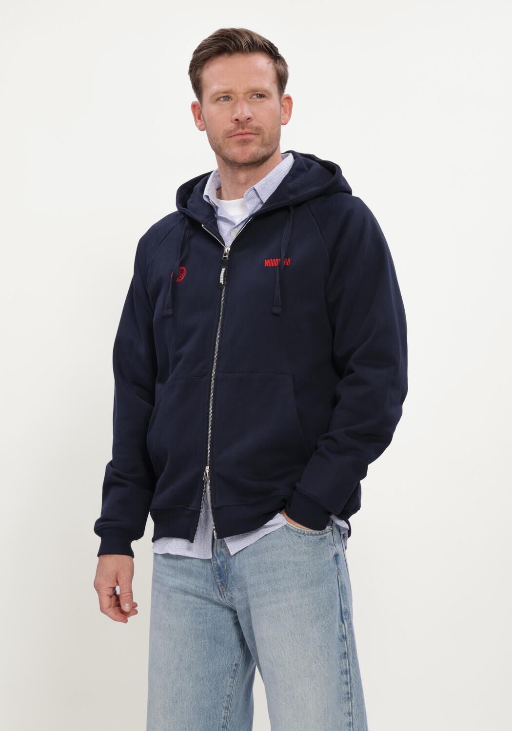 Dunkelblau WOODBIRD Sweatshirt WBPAW EMBLEM ZIP HOODIE