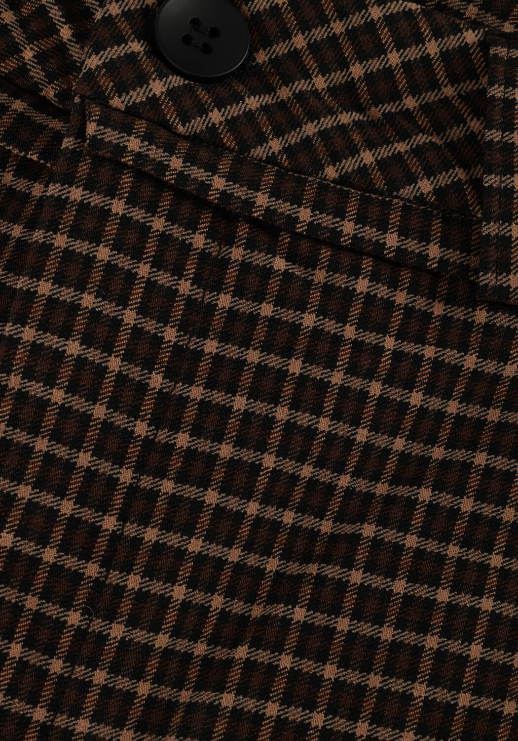 Braune MINUS Schlaghose CARMA CHECK FLARED PANTS - large