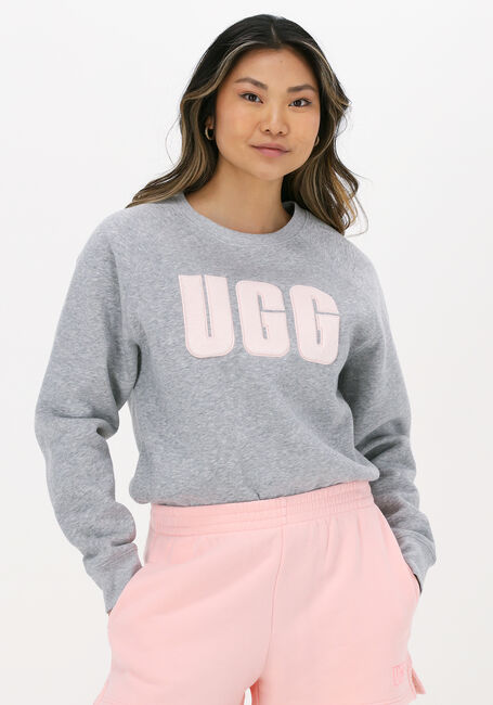 Graue UGG Sweatshirt W MADELINE FUZZY LOGO CREWNECK - large