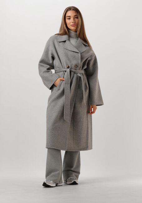 Graue SUMMUM Mäntel LONG COAT WOOL CLASSIC - large