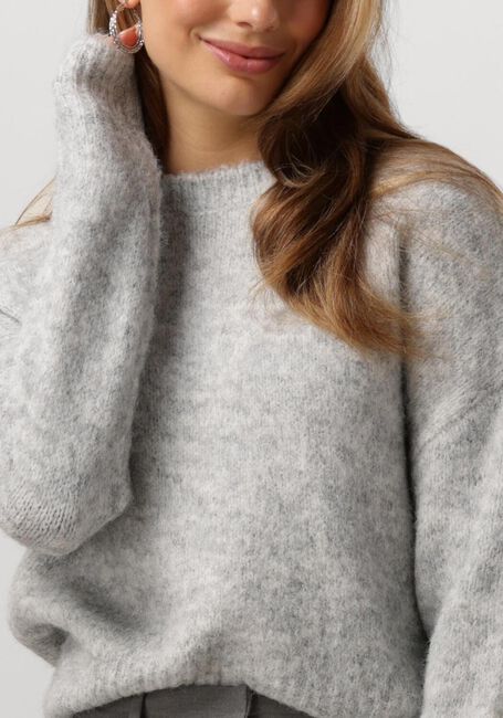 Graue COLOURFUL REBEL Pullover OLIVIA CREWNECK KNITTED SWEATER - large
