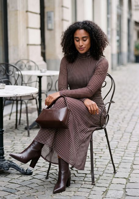Braune POM AMSTERDAM Maxikleid AMBER CHECK BROWN - large